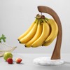everous Banana Holder, Marble Banana Stand With Stainless Steel Hook