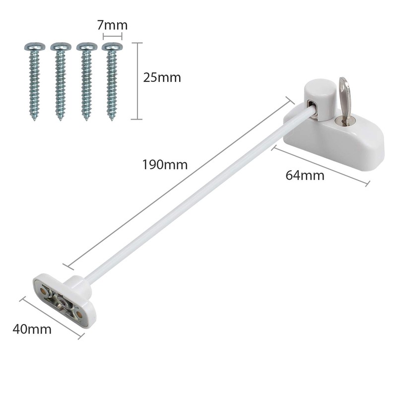 Neoteck Window Restrictor Locks 2PCS Window Door Cable Restrictor Lock