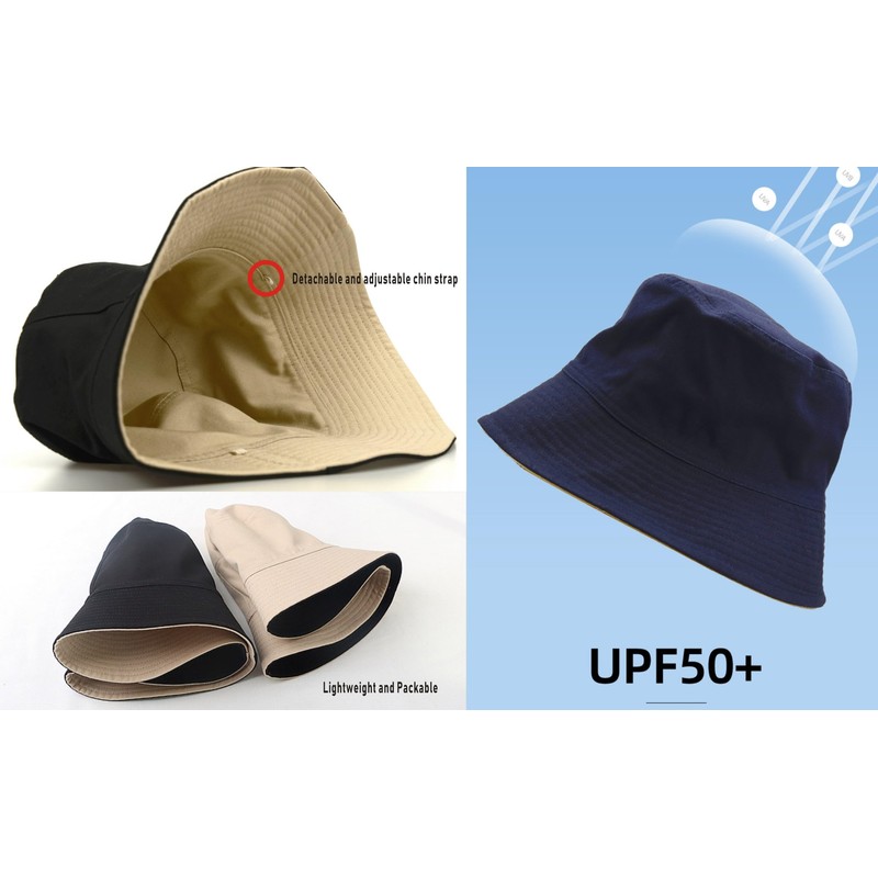 RF Large Size Bucket Hat, Reversible 24.0 - 25.6 inches