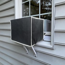air conditioner cover for midea U shaped outside unit. AC Cover for Midea Fits with 8000/10000/12000 BTU U-shaped window air conditioner 420D medium duty material waterproof & UV-Resistant(420D)
