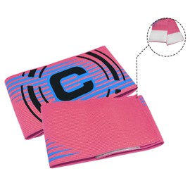 Ynaice Captains Armband, 2 Pcs Adjustable Elastic Sports Arm Bands Nylon Velcro Multicoloured Adult & Youths Football Soccer Captains Armband for All Sports |Pink