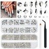 qiipii 4080Pcs Crystal Clear Uñas Rhinestones Multi Formas Flatback Cristal