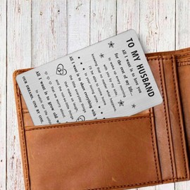 Valentines Day Card for Husband, I Love You Husband Gifts from Wife, Engraved Metal Card, Romantic Gifts for Anniversary Husband Him