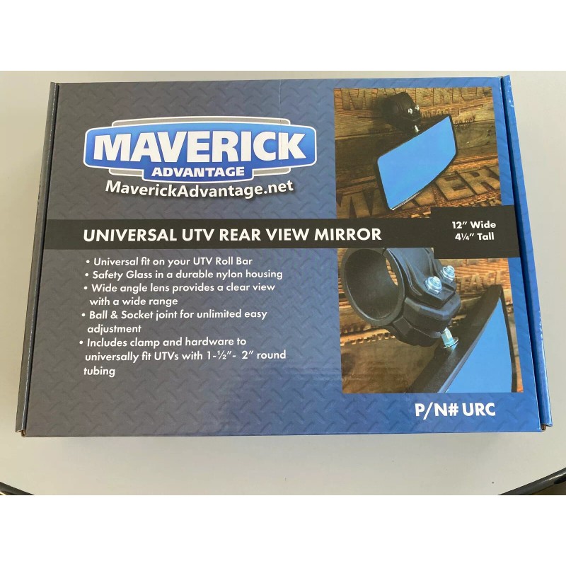 Maverick Advantage Universal UTV 1.5"-2" Roll Bar Mount REARVIEW MIRROR