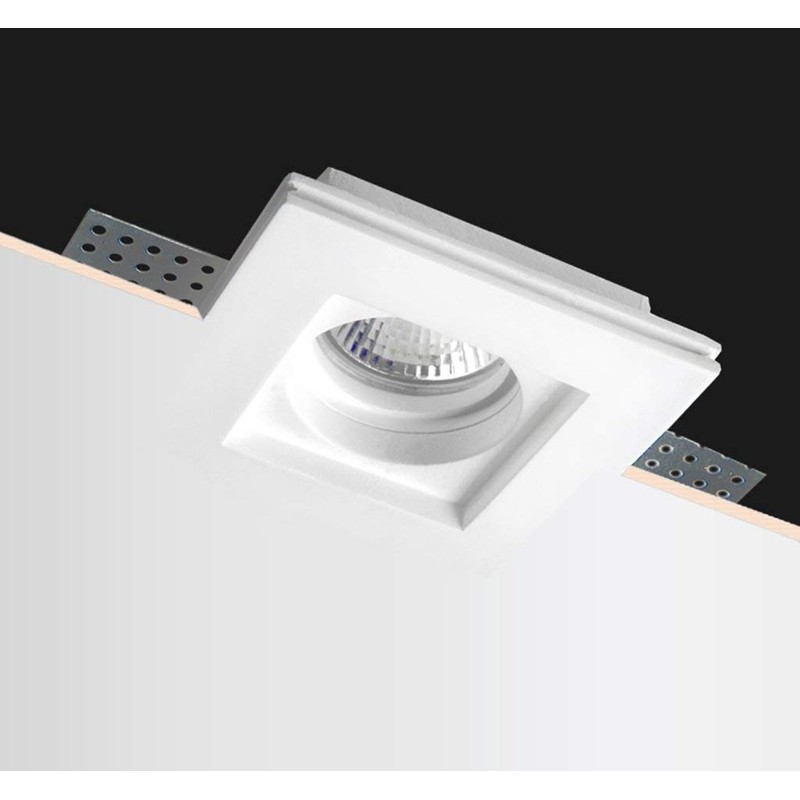Door in ceramic plaster recessed spotlight square slim for suspended