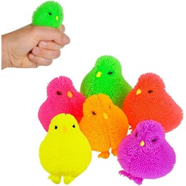 Mini Chicken Puffer Rubber Duck Toy Duckies for Kids, Stress Reliever Toy for Kids, Bath Ducky, Birthdays, Baby Showers, Summer Beach and Pool Activity, 1.75" (12-Pack)