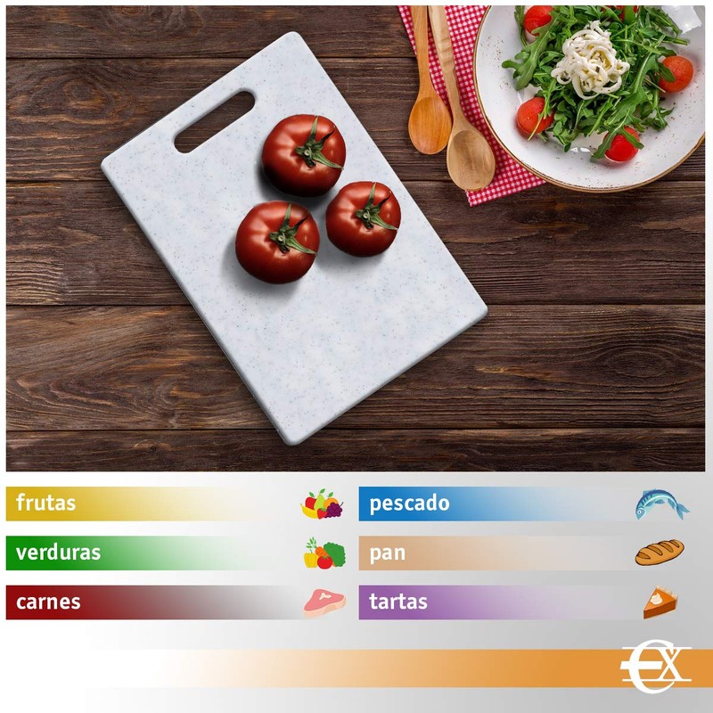 Euroxancy Plastic Chopping Board Granite Look Kitchen Accessories White Large