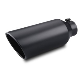LCGP 4" inlet to 7" outlet 18" Long Universal Diesel Truck Exhaust Tip,Stainless Steel, Black Powder Coated, Bolt-On Tailtip