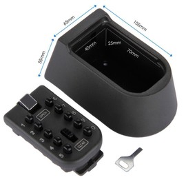 10 Digit Key Lock Box, Outdoor Wall Hanging Key Safe-Household Key Storage Lock Box (Black)