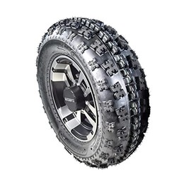 MASSFX MK 21x7-10 ATV Front Tire & 10x5 4/144 Machined Wheel Kit fits Honda TRX, Kawasaki KFX, Suzuki Z250 & Arctic Cat DVX 21x7x10 (Passenger Side)