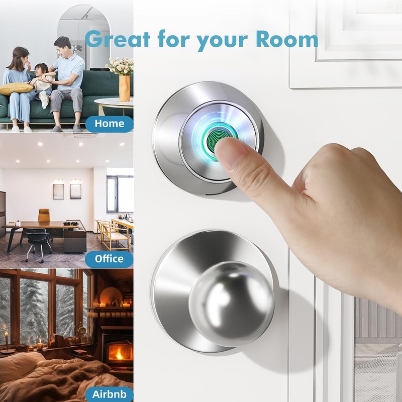 Fingerprint Keyless Entry Door Lock,Smart Deadbolt Lock with App Countrol,Biometric
