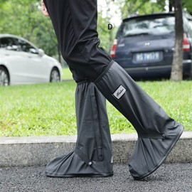 Waterproof Boot Gear Reusable Overshoe Rain Shoe Covers Anti-slip Shoe Cover, Ideal for Outdoor Cycling, Black, Available in M, L, XL Sizes