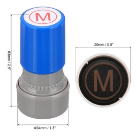 PATIKIL Letter Stamps Self Inking, 2Pcs Alphabet m Character Teacher Ink Initial Stamp with Refill Ink for Class Notebook Scrapbooking DIY Craft, Blue