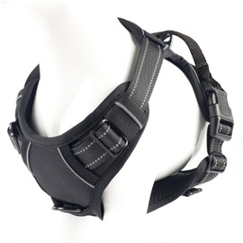 JSTHHTT Dog Harness Large Dog No Pull Pet Harness with 2 Leash Clips,Anti Pull Dog Harness,Adjustable Soft Padded Pet Vest Harness,Reflective No-Choke with Easy Control Handle for Training Walking