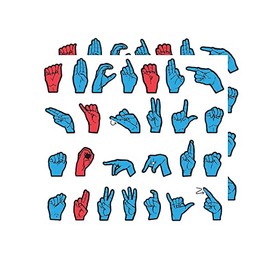 WonderFoam® Magnetic Sign Language Letters, Red & Blue Colors, Assorted Sizes, 26 Pieces Per Pack, 2 Packs