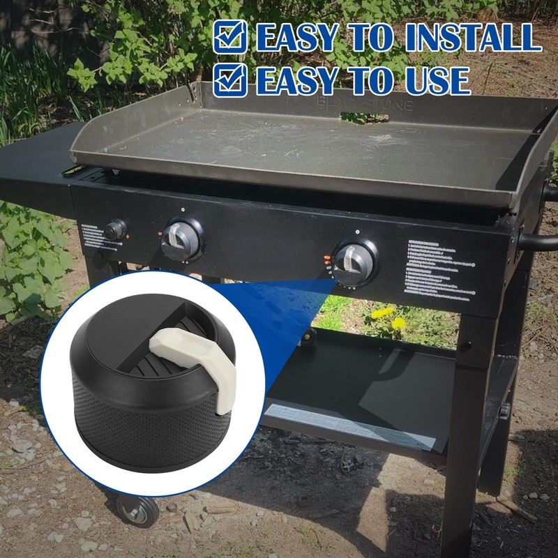 SafBbcue Grill Knobs Replacement, Black, 2-Pack, Metal, For Blackstone 17/22/28/36