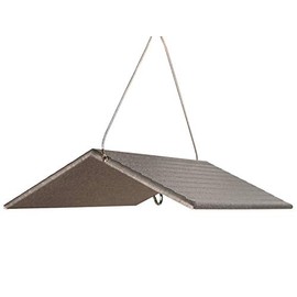 JCs Wildlife Poly Weather Cover - Rain Guard - Hang Bird Feeder or House Underneath for Protection from Rain or Snow - Easy to Clean and Use (Large, Gray)