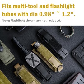 VIPERADE Tactical Flashlight Holster, Molle Flashlight Holder for Belt, Flashlight Pouch, Open Top Flashlight Holder for Vertical & Horizontal Carrying