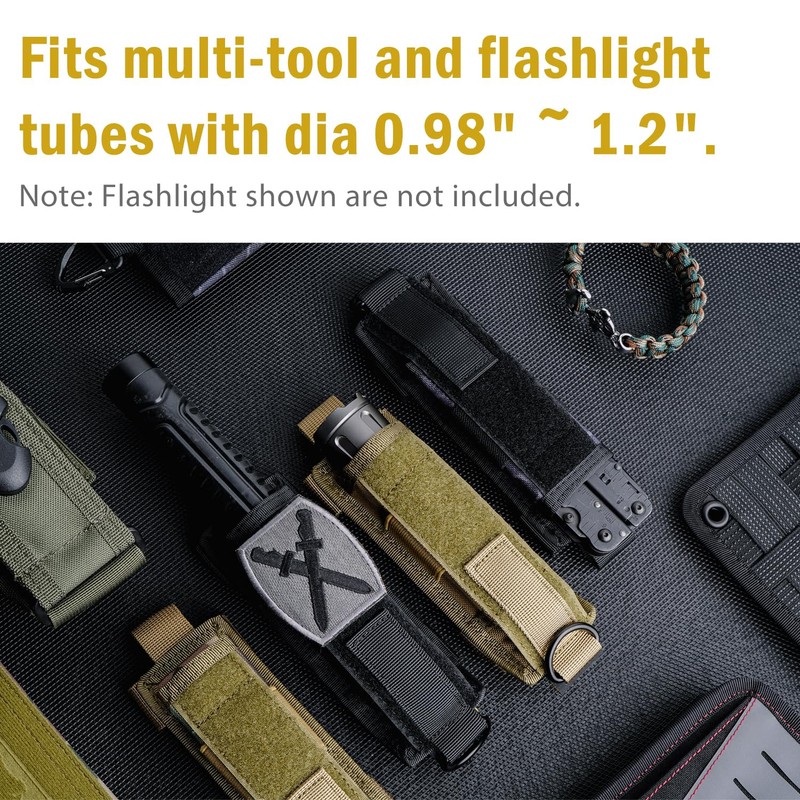 VIPERADE Tactical Flashlight Holster, Molle Flashlight Holder for Belt, Flashlight