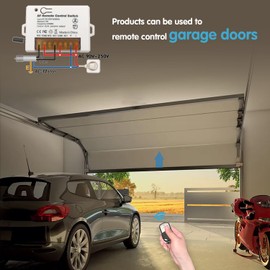 DieseRC 2 Channels Wireless Relay Remote Control Switch 433Mhz RF AC 110V 120V 220V 240V 10A Relay Receiver with 2 Transmitters Keyfob, Big Terminal Easy Wiring