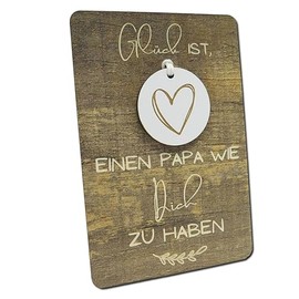 Holzkarte mit Anh√§nger zum Vatertag, Vatertagsgeschenk, Geschenk Papa, Bester Papa, Geschenk zum Vatertag (Gl√ºck "PAPA")