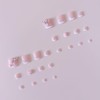 24 Pcs Pink Press On Toenails for Women,YEFIUO White French