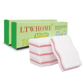 LTWHOME - Borrador mágico para cocina y platos, de doble cara, espuma de melamina de limpieza, Pink(pack of 20), Paquete de 20