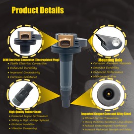 6PCS UF646 Ignition Coils Pack and Spark Plugs for V6 3.5L Compatible with F ord F-150 F150 Expedition Explorer Flex Taurus Transit Lincoln MKS MKT Navigator 2011 2012 2013 2014 2015 2016 2017