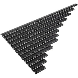 NavePoint 9U Vertical Rack Rail Pair DIY Kit with Hardware, Black