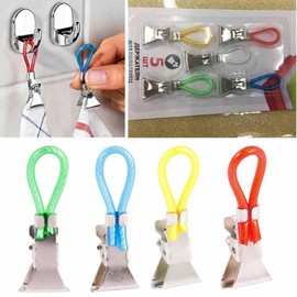 5Pcs Towel Clip Hooks Set - Loop Hand Hangers for Kitchen & Bathroom BL09034 100ea