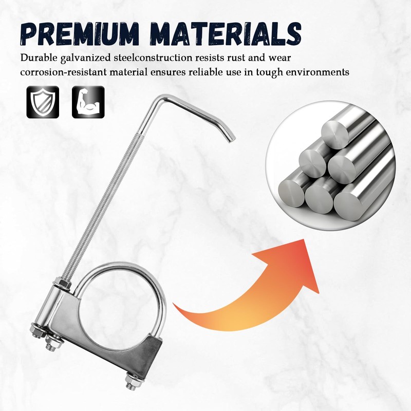 2.5 Inch Exhaust Hangers,Heavy Duty Adjustable 2.5 Exhaust Clamp with