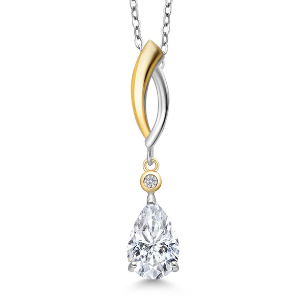 Gem Stone King Teardrop Necklace for Women | 925 Silver