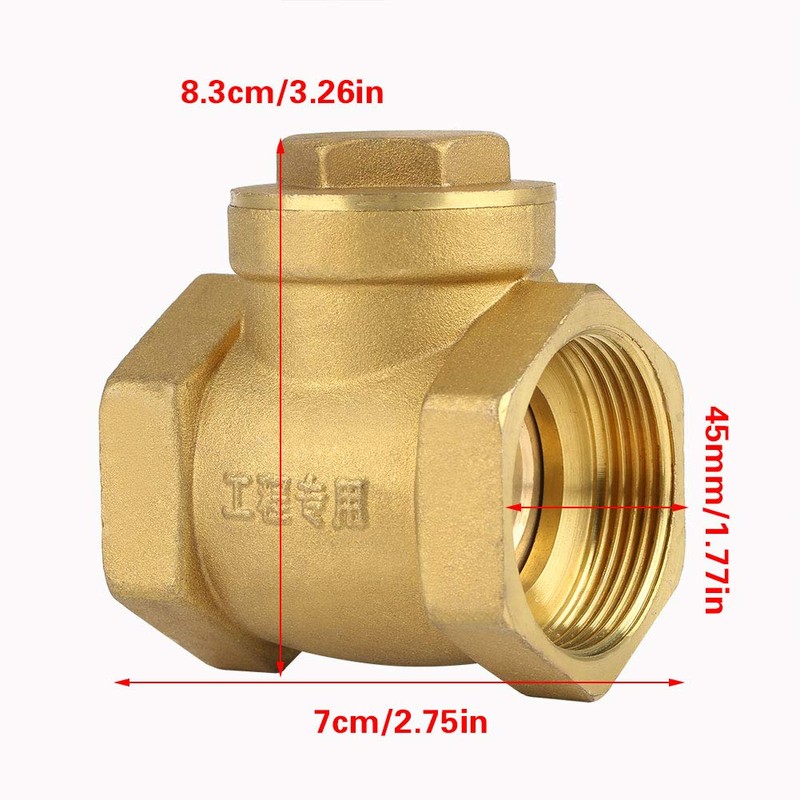 Check Valve DN32 BSP Brass 1-1/4 Inch Internal Thread 232PSI