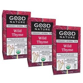 Good Nature Organic Herbal Tea (Pack of 3) - 60 Total Tea Bags (Wild Thyme)