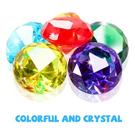 Niceup 26pcs Big Diving Gems Large Diamond Toys Kids Girls Princess Mermaid Party Favors Christmas Stocking Stuffers Pirate Treasure Chest Toys Fake Jewels Gemstones 1.57in for Easter Egg Fillers