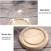 JUXYES Round Clear Glass Display Dome Cover with Wood Base,