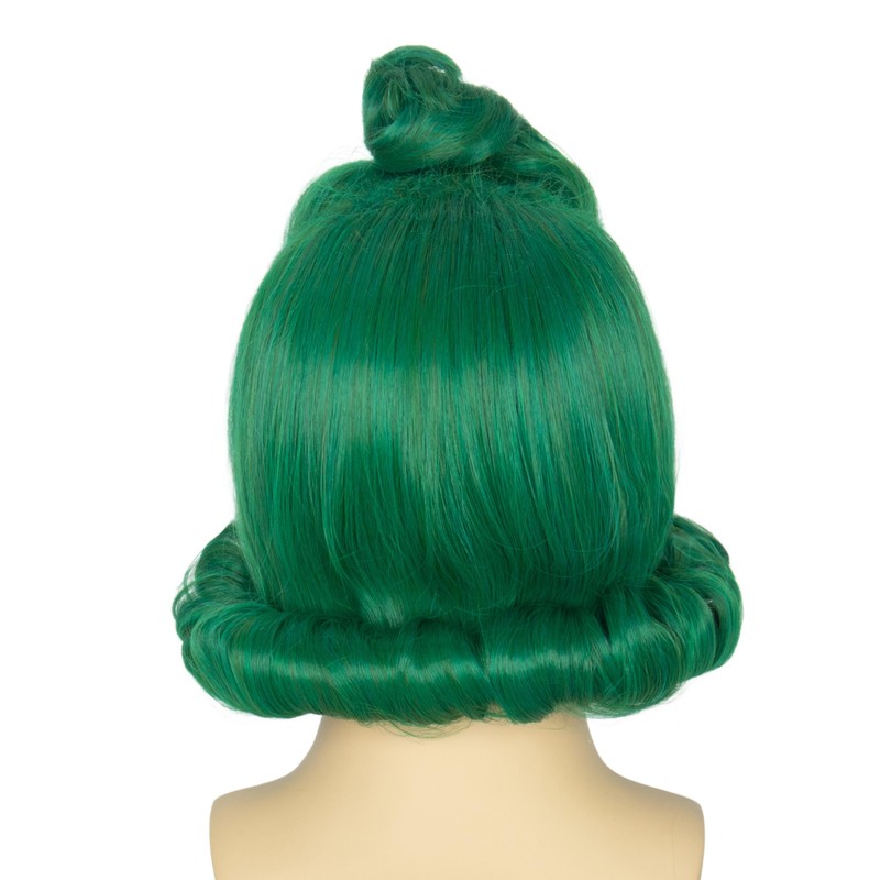 Miss U Hair Men Short Green Funny Wig with White