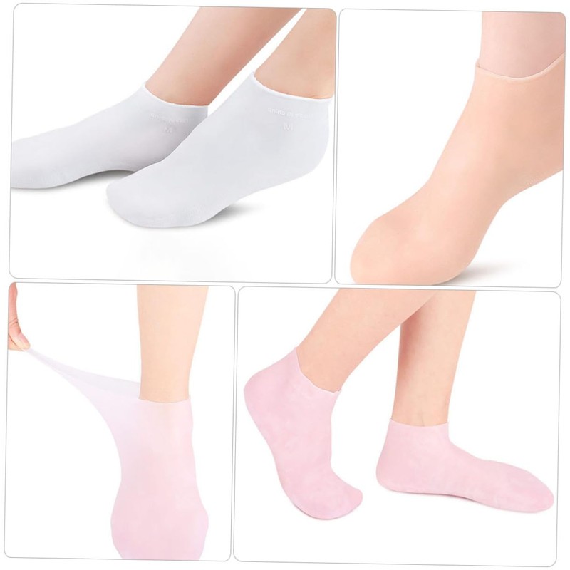 Healvian 3pairs Moisturizing Gel Socks Stretch Foot Care Socks for