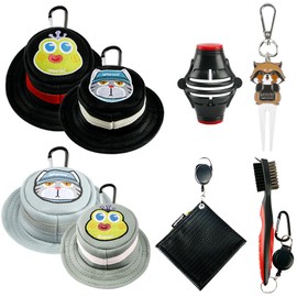 wosofe Golf Ball Storage Bag Golf Tee Bag, Pu Waterproof Material Fashionable Hat Design Portable Waist Bag with Hooks Accessories Can Hold 2 Balls and 3 Tees Gifts for Male and Female Golfers