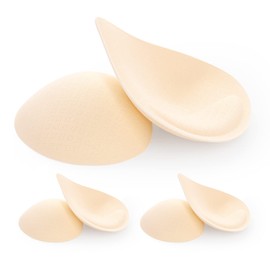 FOOT OF THE TREE Super Thick Bra Pads Inserts 3 Pairs Removable Breast Enhancers Push Up Bra Cups Paddings (Beige-thin, XL)
