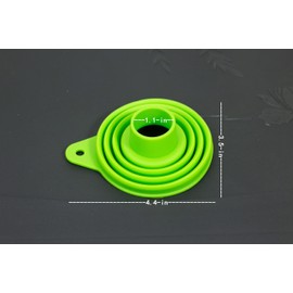 Star Elm Collapsible Silicone Funnel for Kitchen, 2 Sizes Extra Wide Mouth Non-Spill Design, Leak-Proof Oil Bottle Filler with Hanging Hole for Cooking, Gasoline, Soy Sauce, Spices (Green, Large)