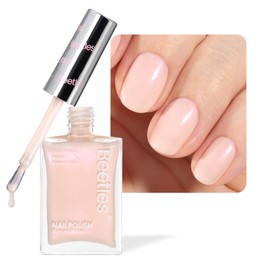 Beetles Nail Strengthener and Growth Concealer - Pink White Nail Polish Shimmer Natural Concealer Fingernail Polish, Fast Dry Quick Oil for Salon Home Daily Work - 0.51 FL OZ