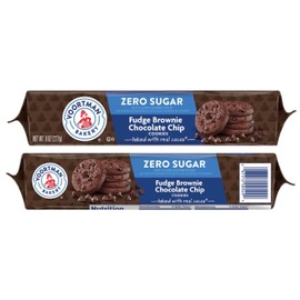 Sugar Free Cookies Baked With Real Cocoa| Fudge Brownie Chocolate Chip| Fudge Striped Shortbread| Chocolate Chip| Voortman oatmeal cookies | Keto Friendly Snack Bundled with BETRULIGHT Fridge Magnet- 8 oz each – Pack of 2 (Fudge Brownie Chocolate Chip)