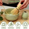 Handcrafted Bamboo Matcha Whisk Set, Ceramic Matcha Bowl with Pouring