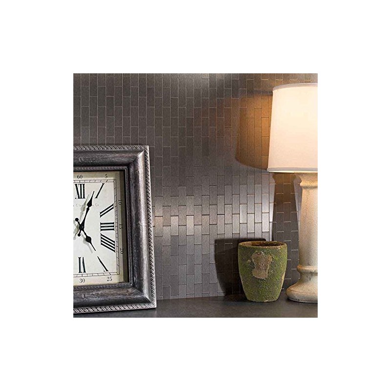 Aspect Peel and Stick Backsplash 12.5in x 4in Subway Stainless