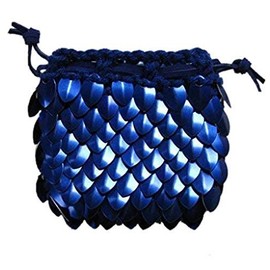 Dragonhide Dice Bag Knitted Scale Armor - Blue