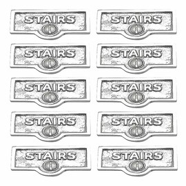 Switch Plate Tags "STAIRS" Name Sign Label Chrome Pack Of 10 Renovators Supply