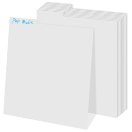10pcs Record Dividers, 12.5 x 13.49 Inch White Record Separator Archival Plastic Dividers with Visible Write On Index Tabs DIY Vinyl Record Organizer for Top Browsing