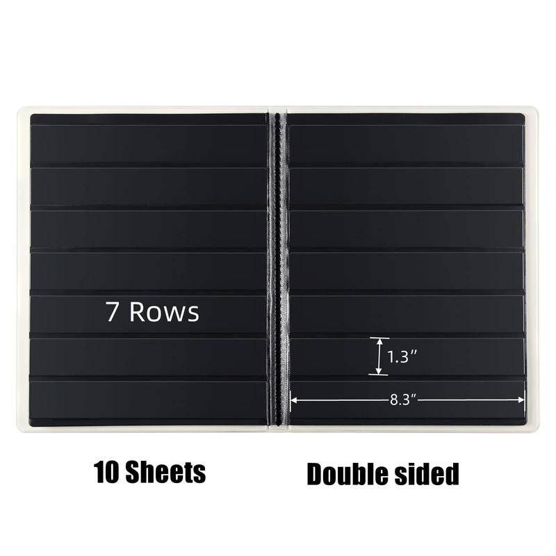 MUDOR Stamp Collecting Album, 7 Rows Pockets Stamp Book for