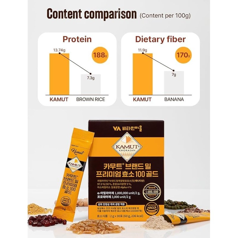 VA비타민마을 30-Day Kamut Brand Wheat Premium Enzyme Powder 100 Gold
